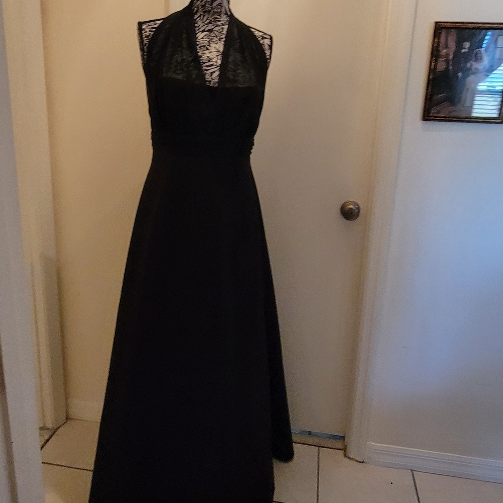 Davids bridal haltered backless black …